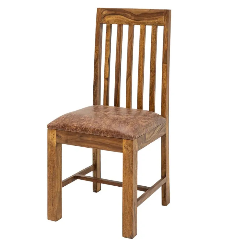 Lot de 2 chaises en palissandre et microfibre MAKASSAR