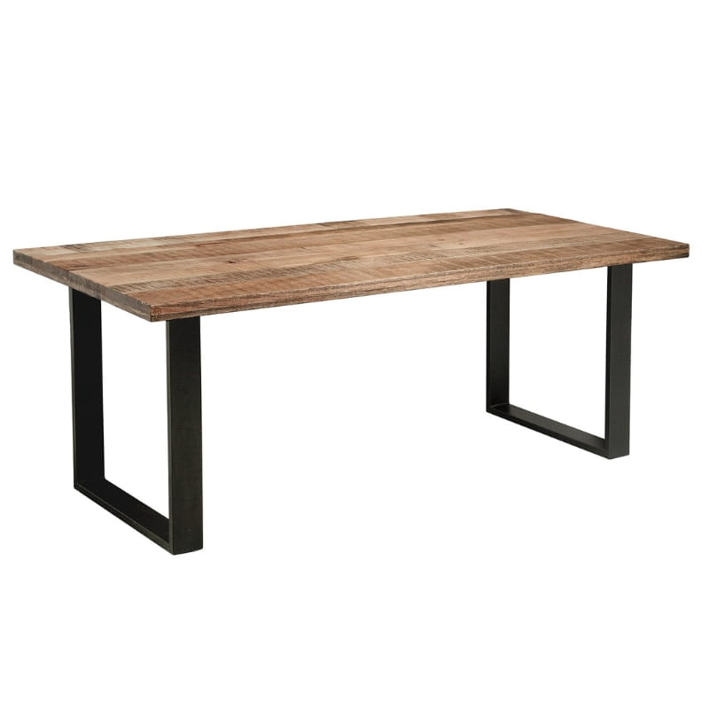 Table à manger industrielle manguier IRON CRAFT 180cm pieds U