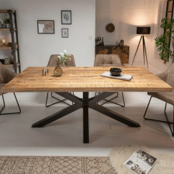 Table à manger industrielle manguier GALAXIE 180cm
