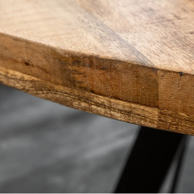 Table à manger ronde manguier et métal IRON CRAFT Ø 120cm
