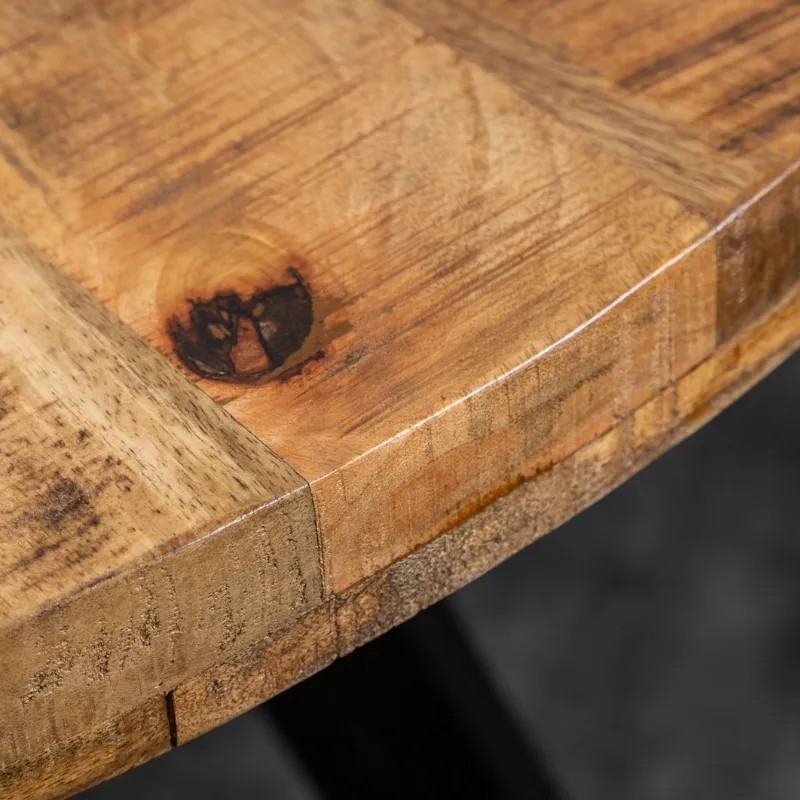 Table à manger ronde manguier et métal IRON CRAFT Ø 120cm