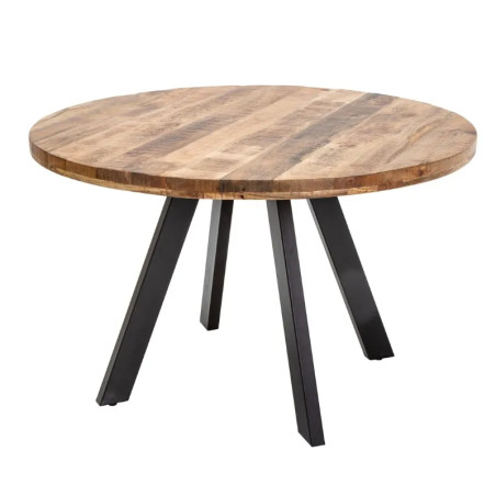 Table à manger ronde manguier et métal IRON CRAFT Ø 120cm