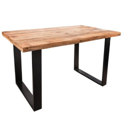 Table à manger industrielle manguier IRON CRAFT 140cm pieds U