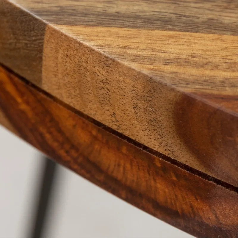 Table à manger ronde industrielle en palissandre MAKASSAR Ø 120cm