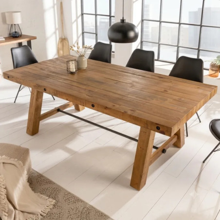 Table à manger rustique en pin recyclé FINCA 200cm