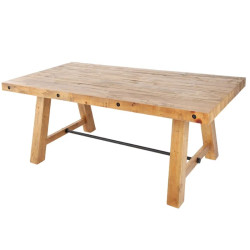 Table à manger rustique en pin recyclé FINCA 165cm