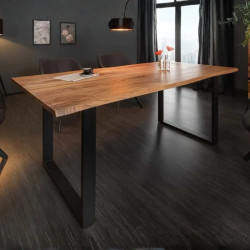 Table à manger industrielle acacia live edge MAMMUT 180cm