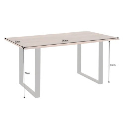 Table à manger industrielle acacia live edge MAMMUT 180cm
