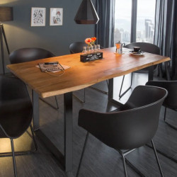 Table à manger industrielle acacia live edge MAMMUT 160cm