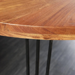 Table à manger ronde acacia et métal SCORPION Ø 120cm