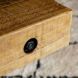 Table à manger industrielle en pin THOR 200cm pieds X