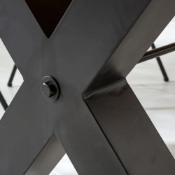 Table à manger industrielle en pin THOR 200cm pieds X