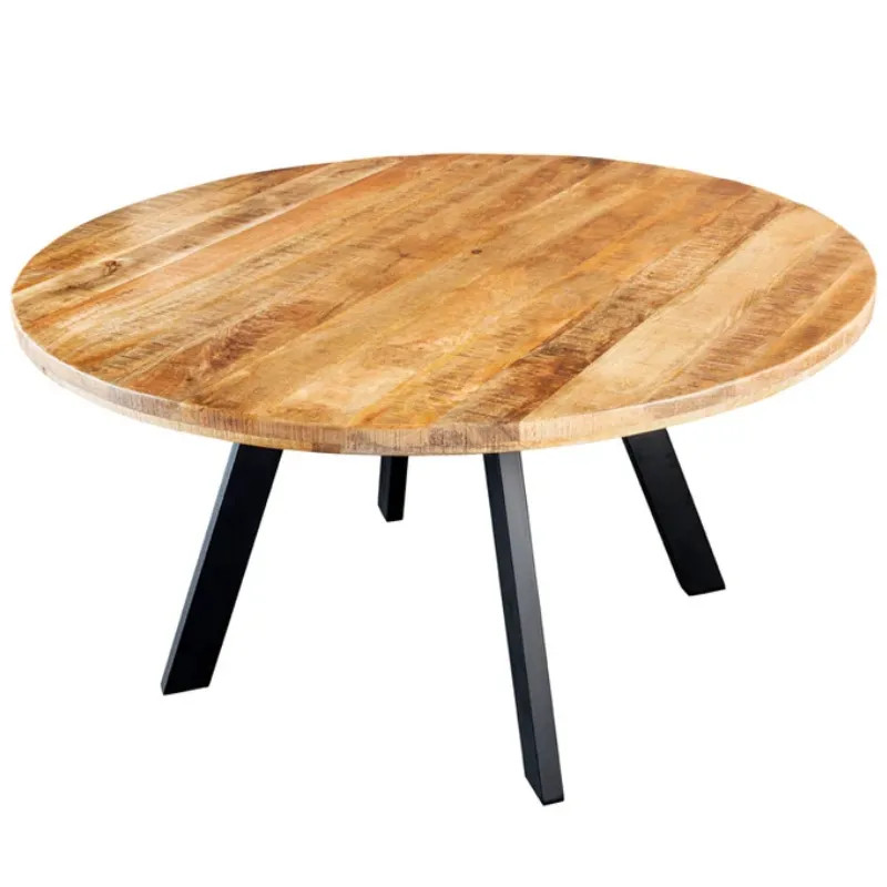 Table à manger ronde manguier et métal IRON CRAFT Ø 140cm