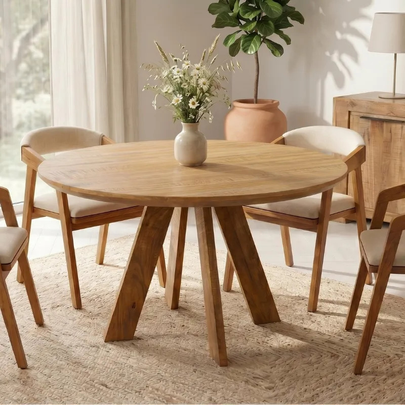 Table à manger ronde en manguier ART WOOD Ø 120cm