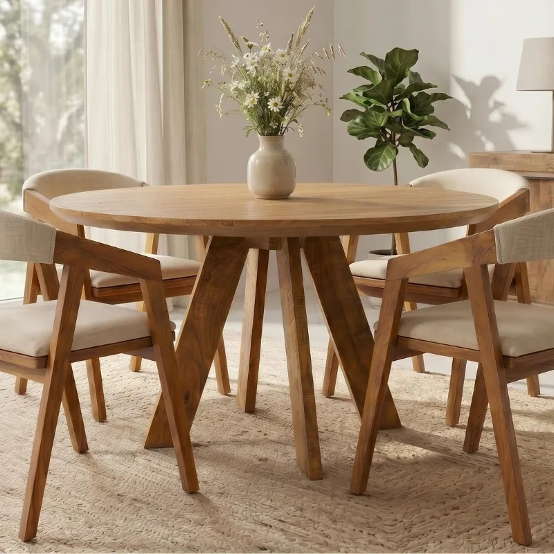 Table à manger ronde en manguier ART WOOD Ø 120cm