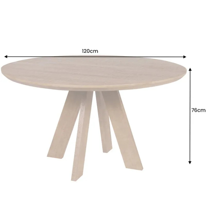 Table à manger ronde en manguier ART WOOD Ø 120cm