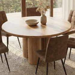 Table à manger ronde en manguier ART DECO Ø 140cm design