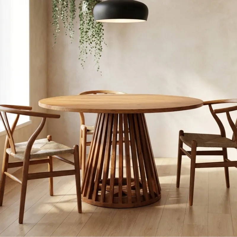 Table ronde acacia massif 120 cm JADE design