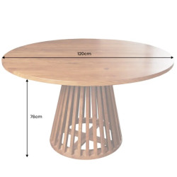 Table ronde acacia massif 120 cm JADE design
