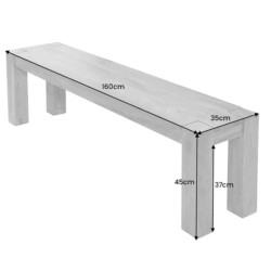 Banc palissandre MAKASSAR 160cm style colonial moderne