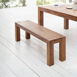 Banc palissandre MAKASSAR 140cm style colonial moderne