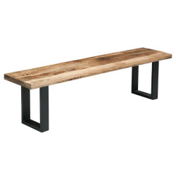 Banc industriel en manguier IRON CRAFT 170cm pieds U métal
