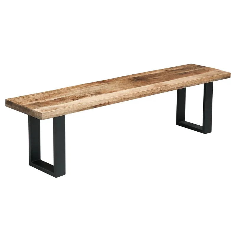 Banc industriel en manguier IRON CRAFT 170cm pieds U métal