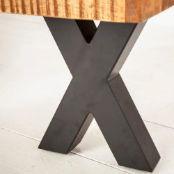 Banc industriel manguier IRON CRAFT 200cm pieds X métal