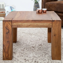 Table basse carrée en palissandre MAKASSAR 60cm