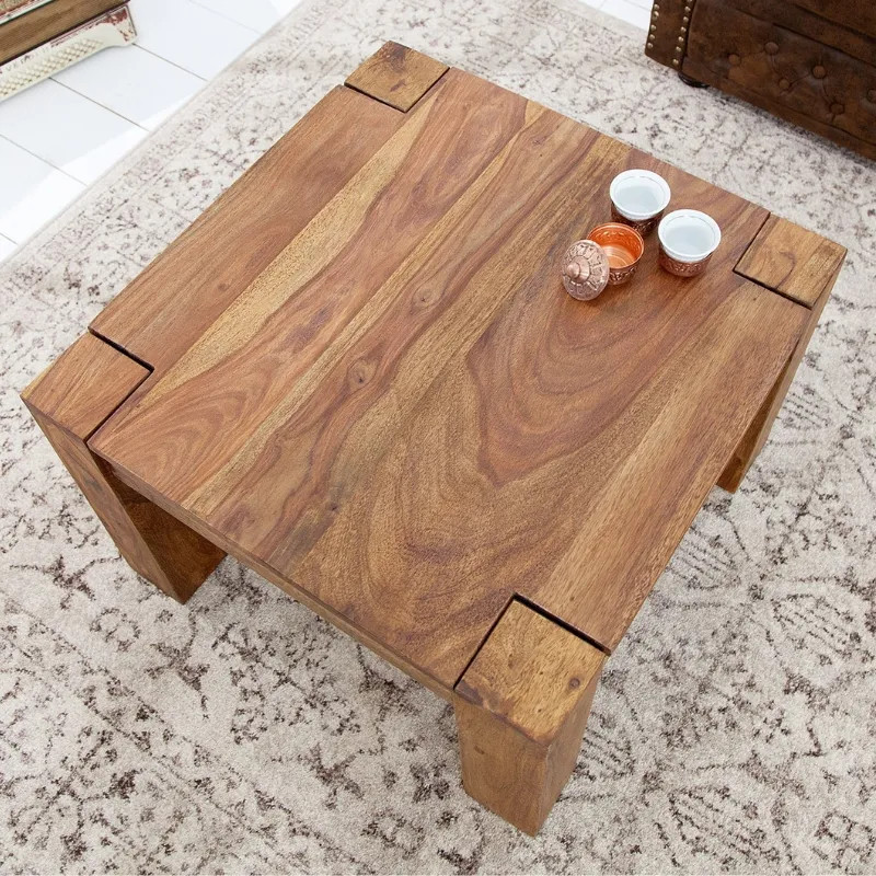 Table basse carrée en palissandre MAKASSAR 60cm