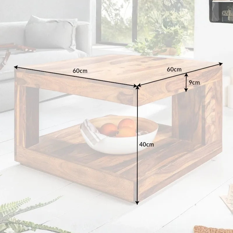 Table basse carrée palissandre GIANT 60cm