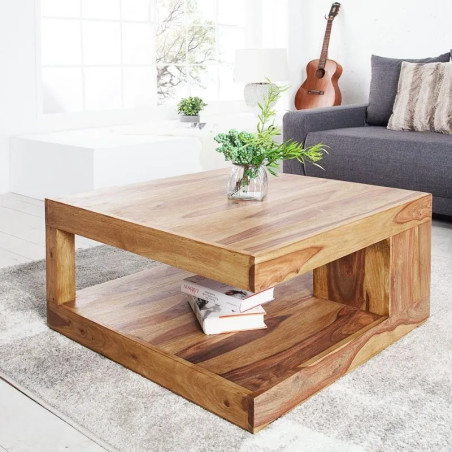 Table basse carrée en palissandre GIANT 80cm