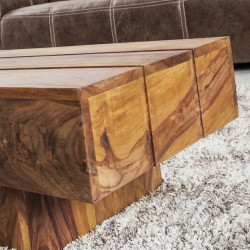 Table basse design en palissandre BOLT 100cm