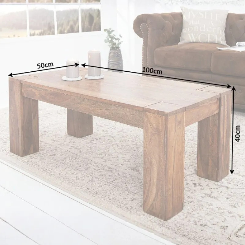Table basse rectangulaire palissandre MAKASSAR 100cm