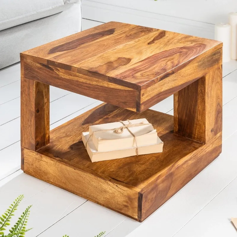 Table basse carrée en palissandre GIANT 45cm