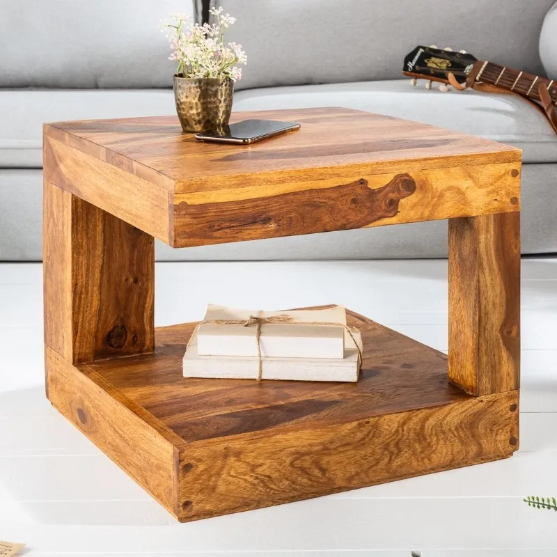 Table basse carrée en palissandre GIANT 45cm