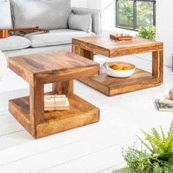 Table basse carrée en palissandre GIANT 45cm