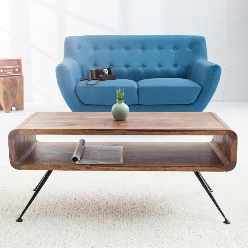 Table basse design rétro en palissandre ALPHA 100cm