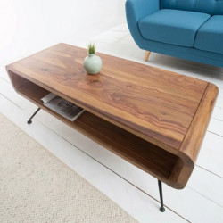 Table basse design rétro en palissandre ALPHA 100cm