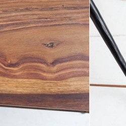 Table basse design rétro en palissandre ALPHA 100cm