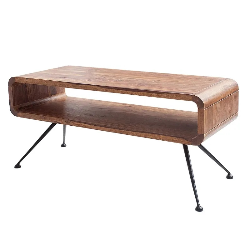 Table basse design rétro en palissandre ALPHA 100cm