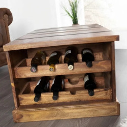 Table basse rangement vin en palissandre BODEGA 100cm