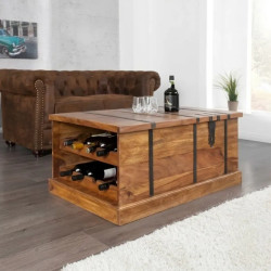 Table basse rangement vin en palissandre BODEGA 100cm
