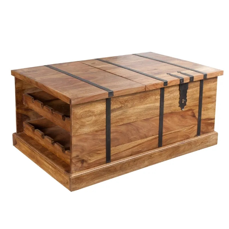 Table basse rangement vin en palissandre BODEGA 100cm