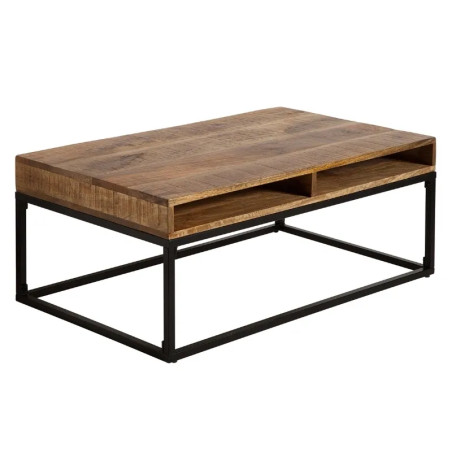 Table basse industrielle manguier IRON CRAFT 100cm