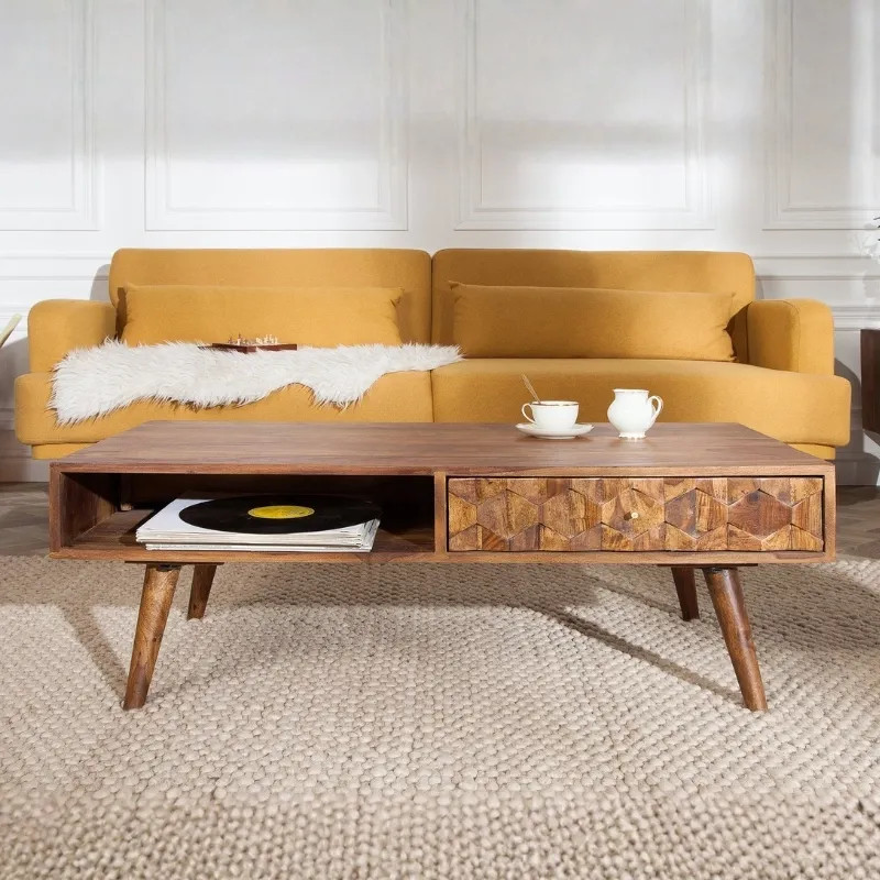 Table basse palissandre 1 tiroir MYSTIC LIVING 100cm