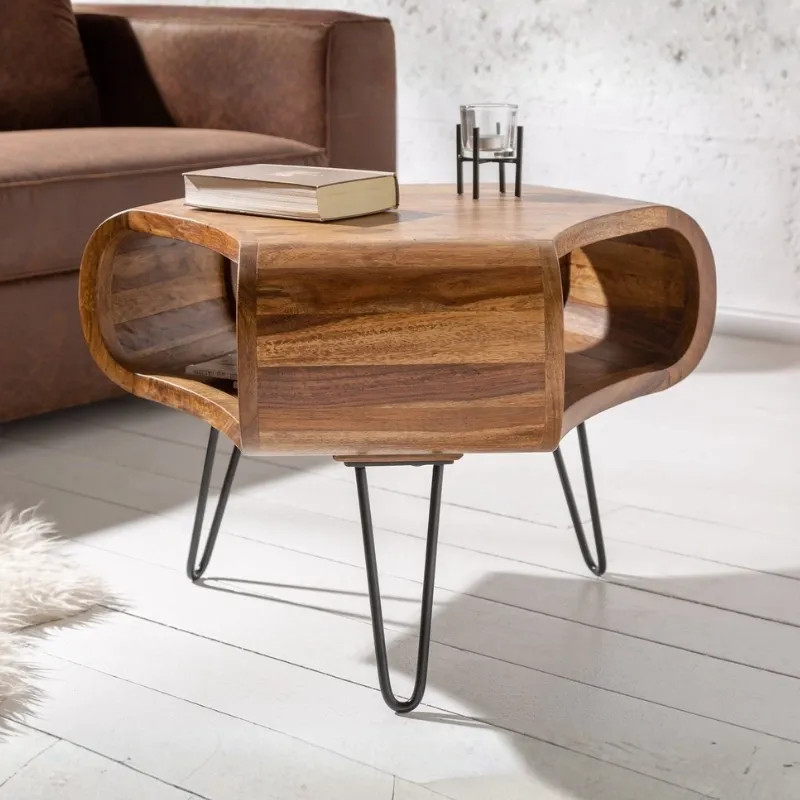 Table basse originale en palissandre ORGANIC LIVING 70cm