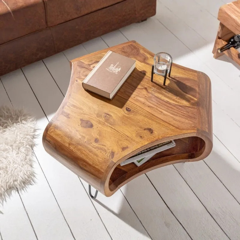 Table basse originale en palissandre ORGANIC LIVING 70cm