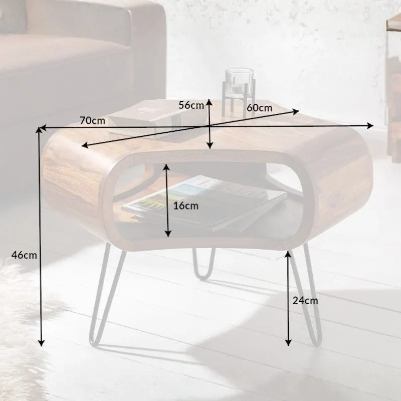 Table basse originale en palissandre ORGANIC LIVING 70cm