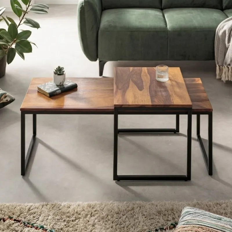 Tables basses gigognes en palissandre ELEMENTS 100cm par 2